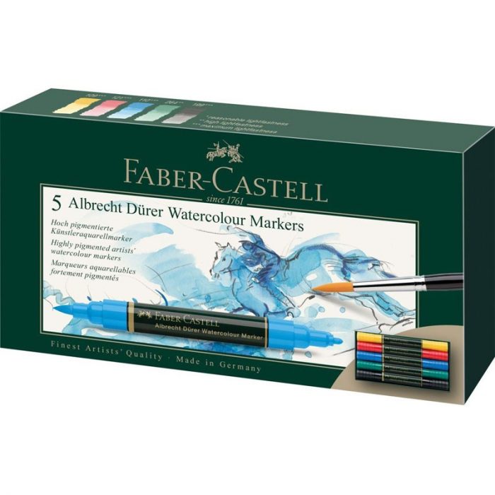 Faber Castell : Marker Albrecht Durer acquerellabile Confezione da 5